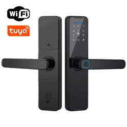 PHIPULO Tuya WiFi Smart Door Lock Biometric Fingerprint App Remote Unlocking Keyless Lock Electronic Door Lock