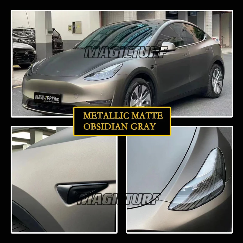 Metallic Ultra Matte Obsidian Gray Car Body Wrap Vinyl Decoration Film