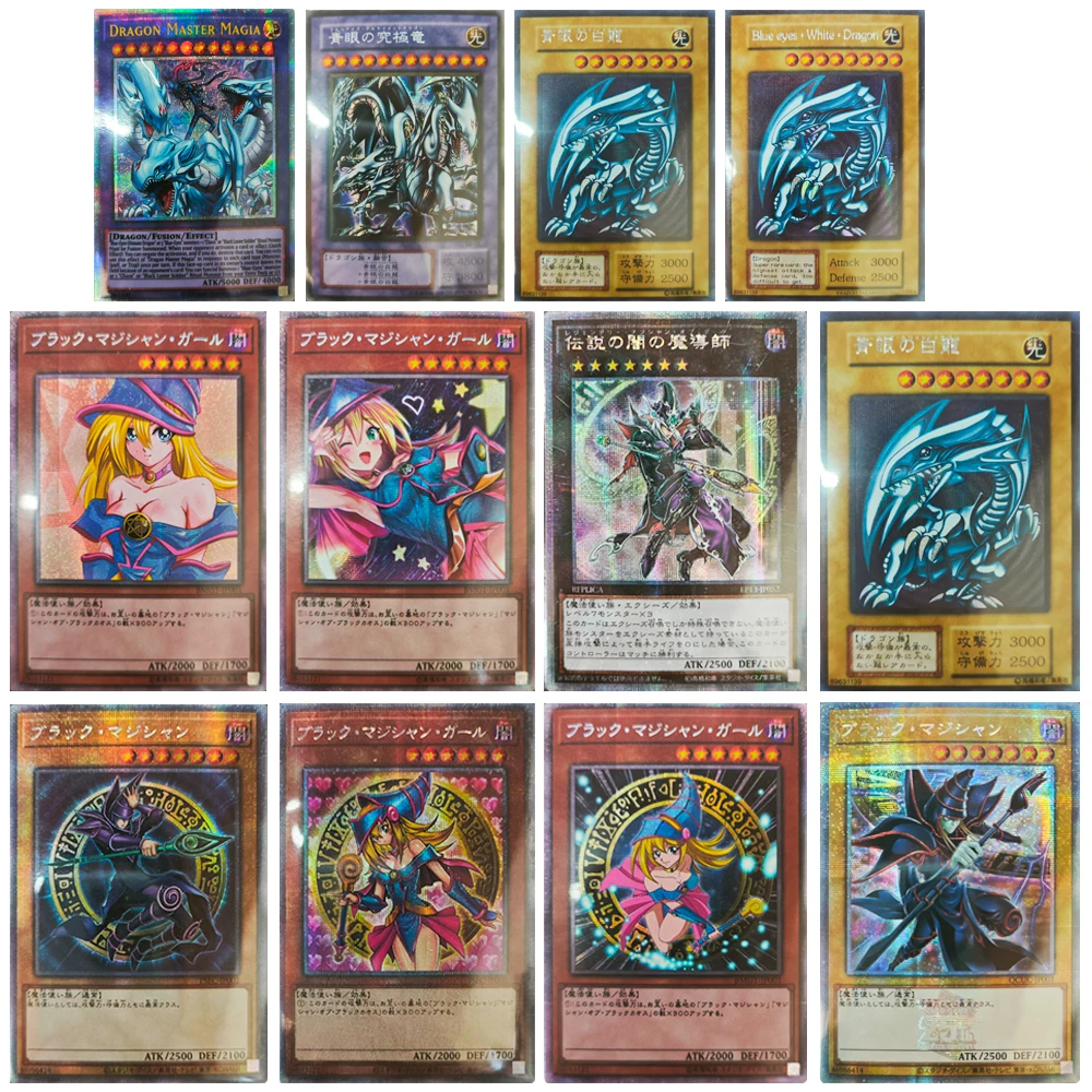 

Yu-Gi-Oh DIY Марлевая вспышка Темный Волшебник Девушка Голубые глаза Белый Дракон Темный Волшебник Фольга Радужные коллекционные карты Настольные игры игрушки