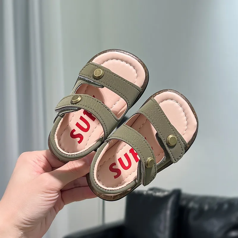 

2025 Children Sandals for Girls and Boys Summer New Fashionable Korean Style Comfortable Soft Sole Casual Cute Baby Beach Shoes