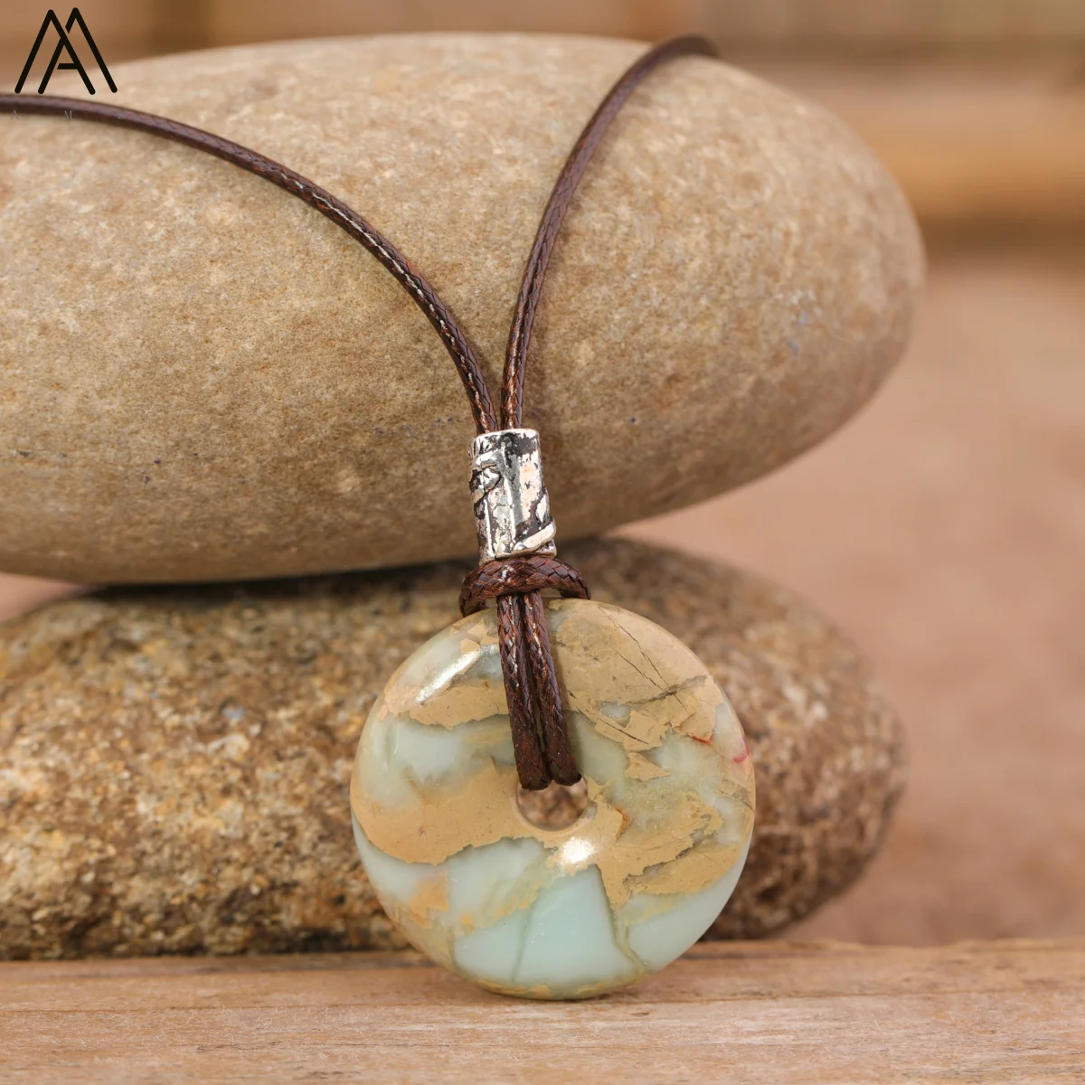 Healing Donut Kristall Anhänger Halskette Für Frauen Natürliche Amethyst Lapis Tiger Auge Stein Leder Halskette Mode Schmuck Bijoux – Detail 12