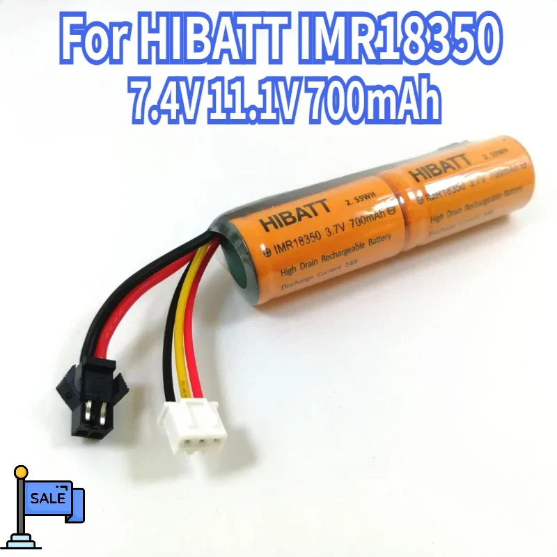 

2pcs For HIBATT IMR18350 18350 Rechargeable Lithium Battery 7.4V 11.1V 700mAh