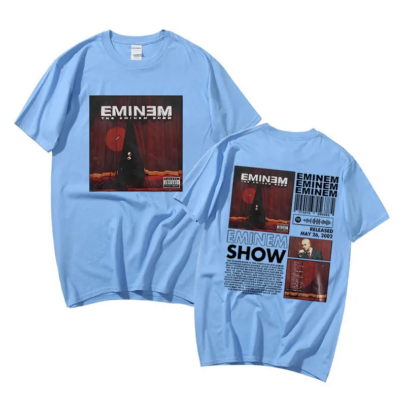 Rapper The Eminem Show Album Double Sided Print T Shirt Men Hip Hop Oversized T-shirts Male Vintage Style Streetwear Tees Summer