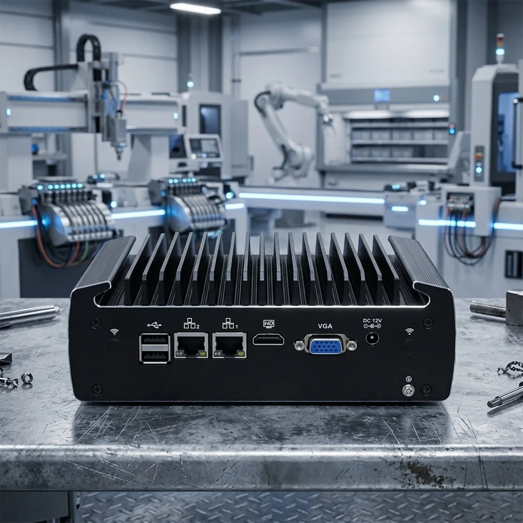 Partaker Fanless Mini PC Intel Core I5 6300U 4200U N5095 HDMI VGA 2COM RS232/485 6USB Rugged PC for Industrial Automation