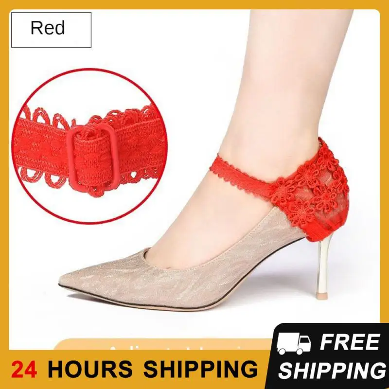 1Pair Women Lace Shoes Band High Heels Bundle Shoelace Loose Anti-skid Shoe Accessories Female High Heels Anti-Drop Heel Badge