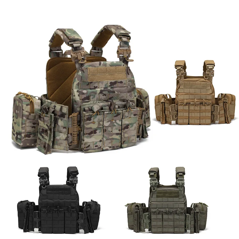 Tactical Chest Rig Vest Military MOLLE Gear Outdoor Hunting Backpack Combat Vest 800D Waterproof Camouflage Utility Training Equ