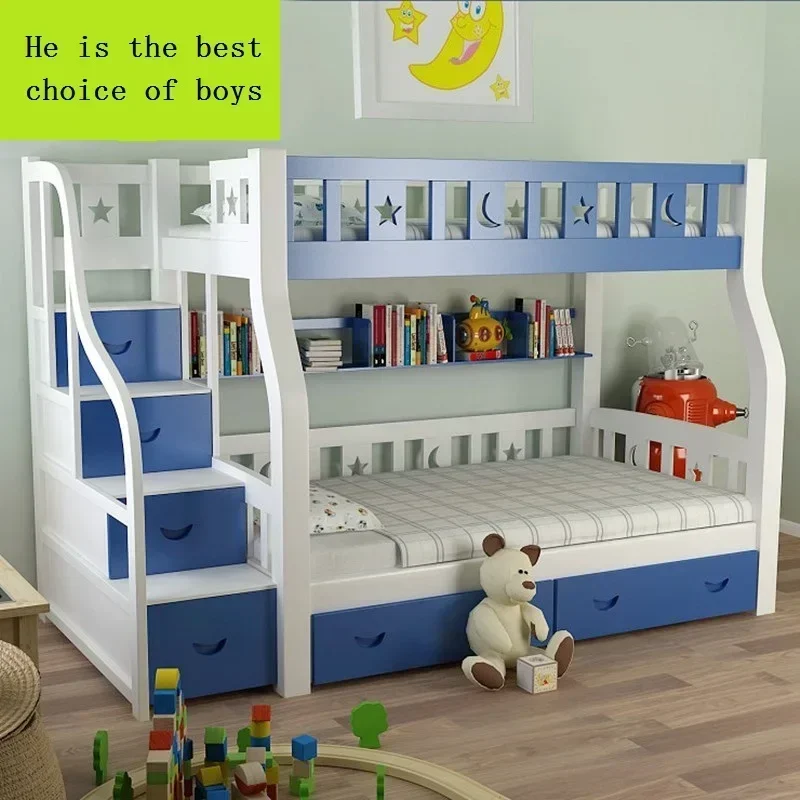 

Children Bedroom Furniture Sets Modern Solid Wooden Bunk Bed for Kids