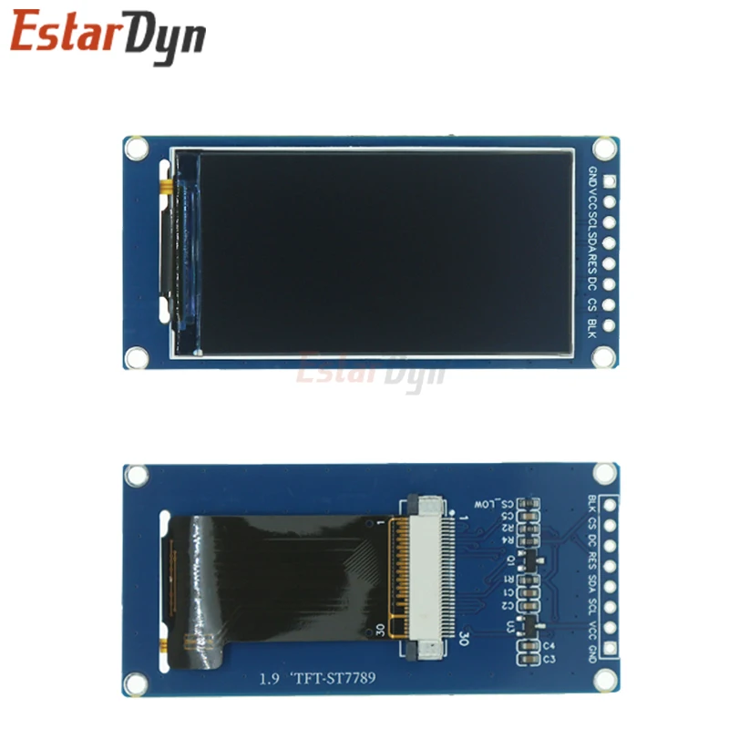 Imagem -03 - Ips Full Angle Tft Display Screen Lcd Color Display Module Spi Serial Port Alta Definição 170x320 St7789 ic 19