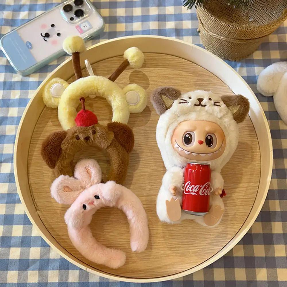 For Labubu Plush Doll Mini Cute Cartoon Headband Small Animal Headband Clothing Accessories