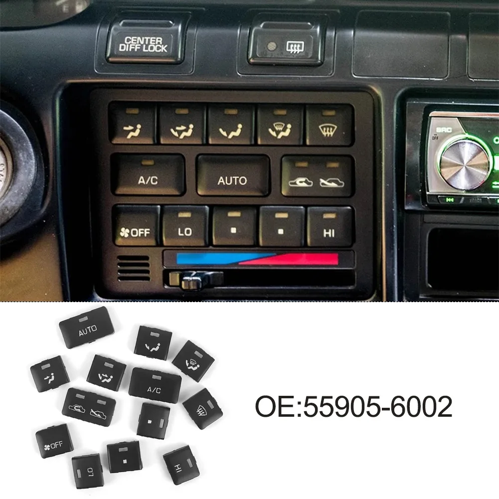 Auto Interior Air Condition Climate Control Switch Button 13Pcs Spare Dashboard Replacement Parts OE Reference 55905-60020