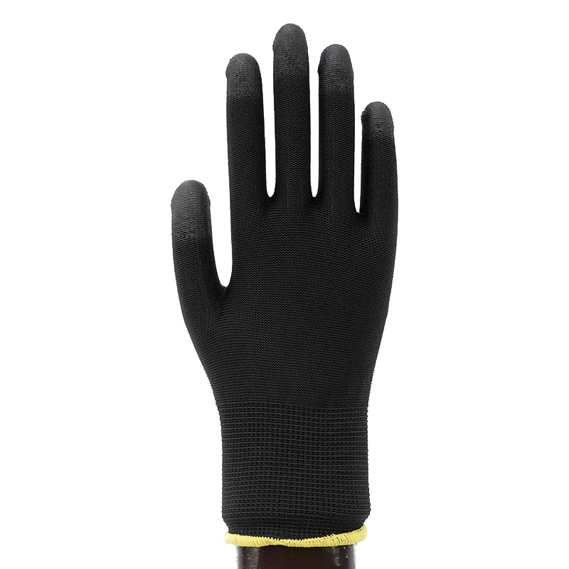 2/5/10 Pairs Working Gloves Pu Coated Palm Coated Finger Antiskid Labor Gloves Antiskid Breathable Gloves Wear Resistant