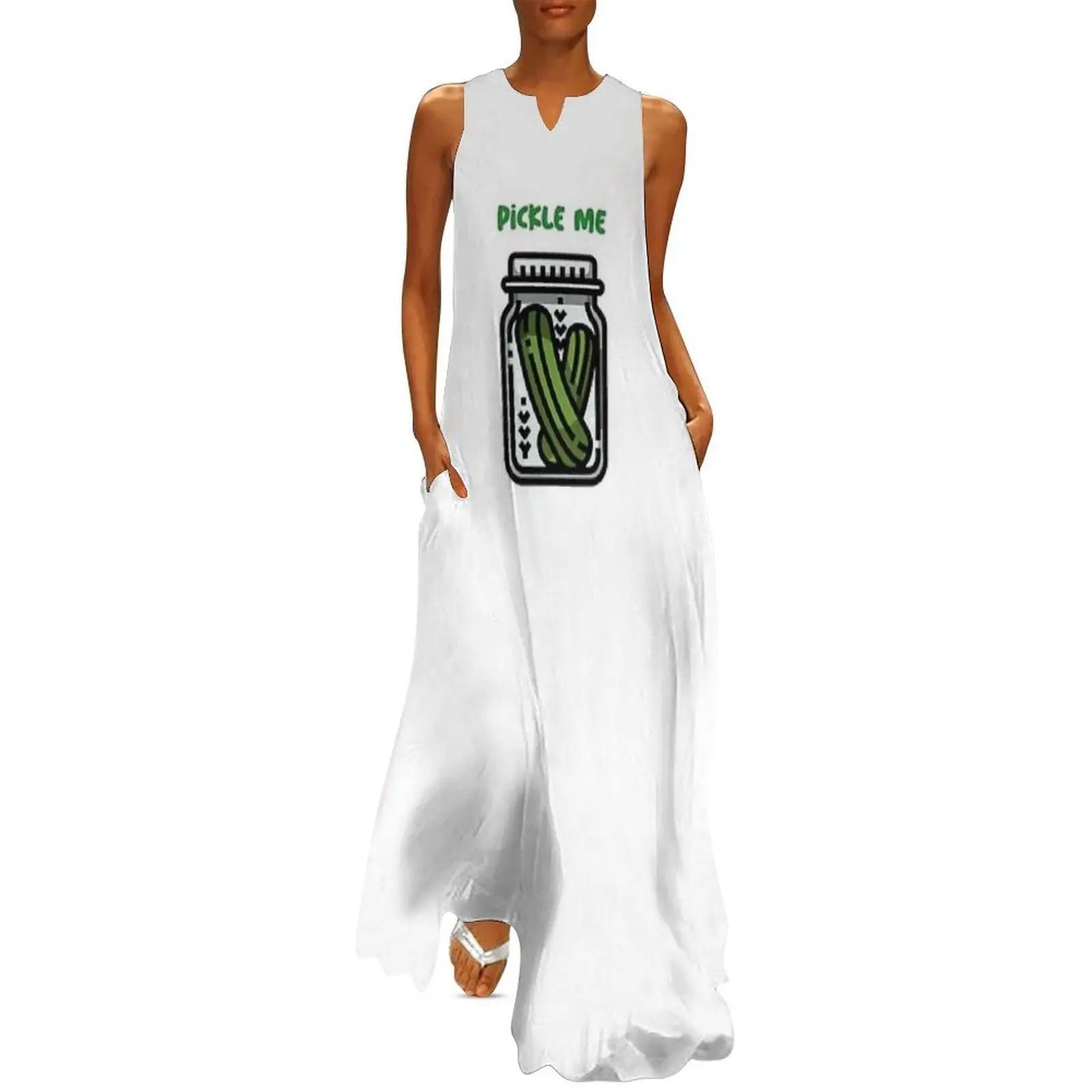 

Pickle Me Funny Long Dress Casual dresses Aesthetic clothing womans clothing Women dresses summer