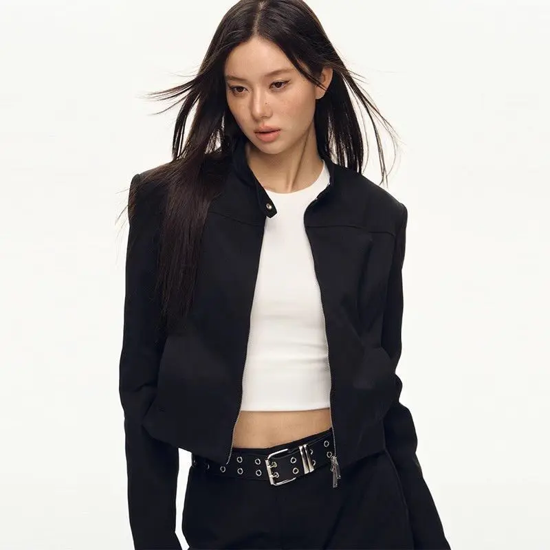 

American Retro Jacket Casual Women Long Sleeve Sweatshirt Vintage Gothic Jacket Y1K Punk Style Coat Fit Autumn Female Clothing