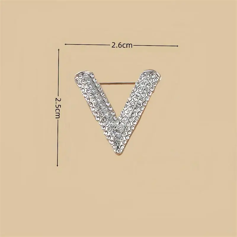 1/2 قطعة حجر الراين الكريستال رسالة الخامس بروش المرأة الإنجليزية الأبجدية بروش دبوس الصدار للجنسين طوق مجوهرات الملابس حقيبة ديكور هدية #6