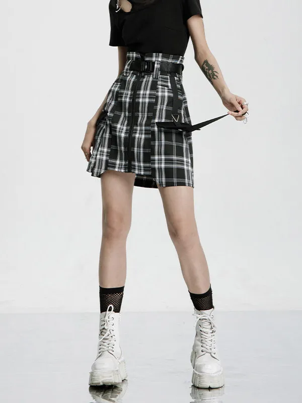 

High Waist A-Line Skirt Punk Rock Workwear Style Women's Summer Fashion Slim Fit Short Skirt Street Style Skirt