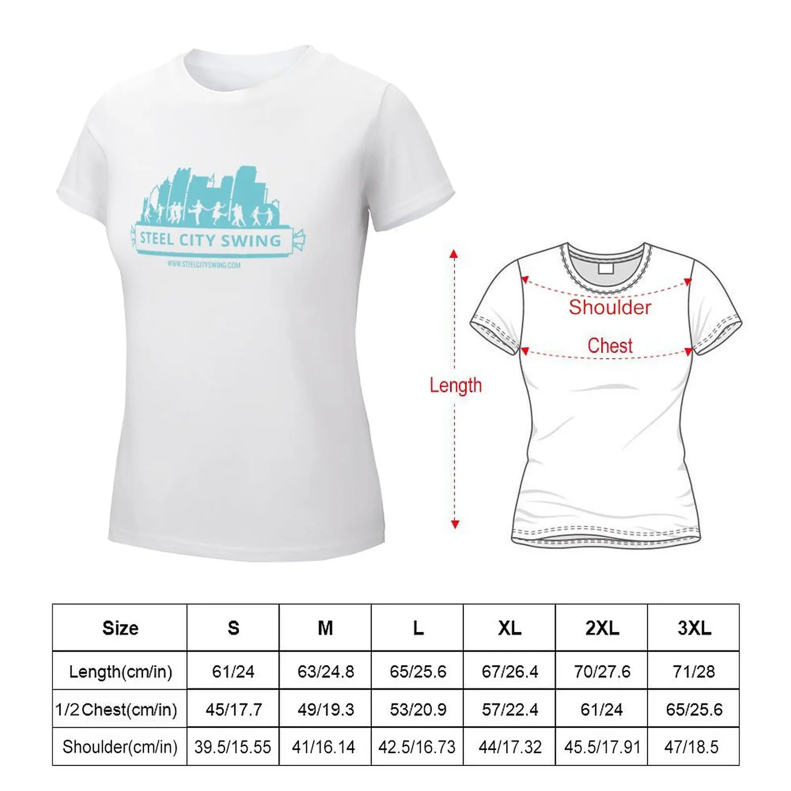 Steel City Swing - Light Blue T-shirt kawaii clothes Aesthetic clothing tees white t-shirt dress for Women sexy