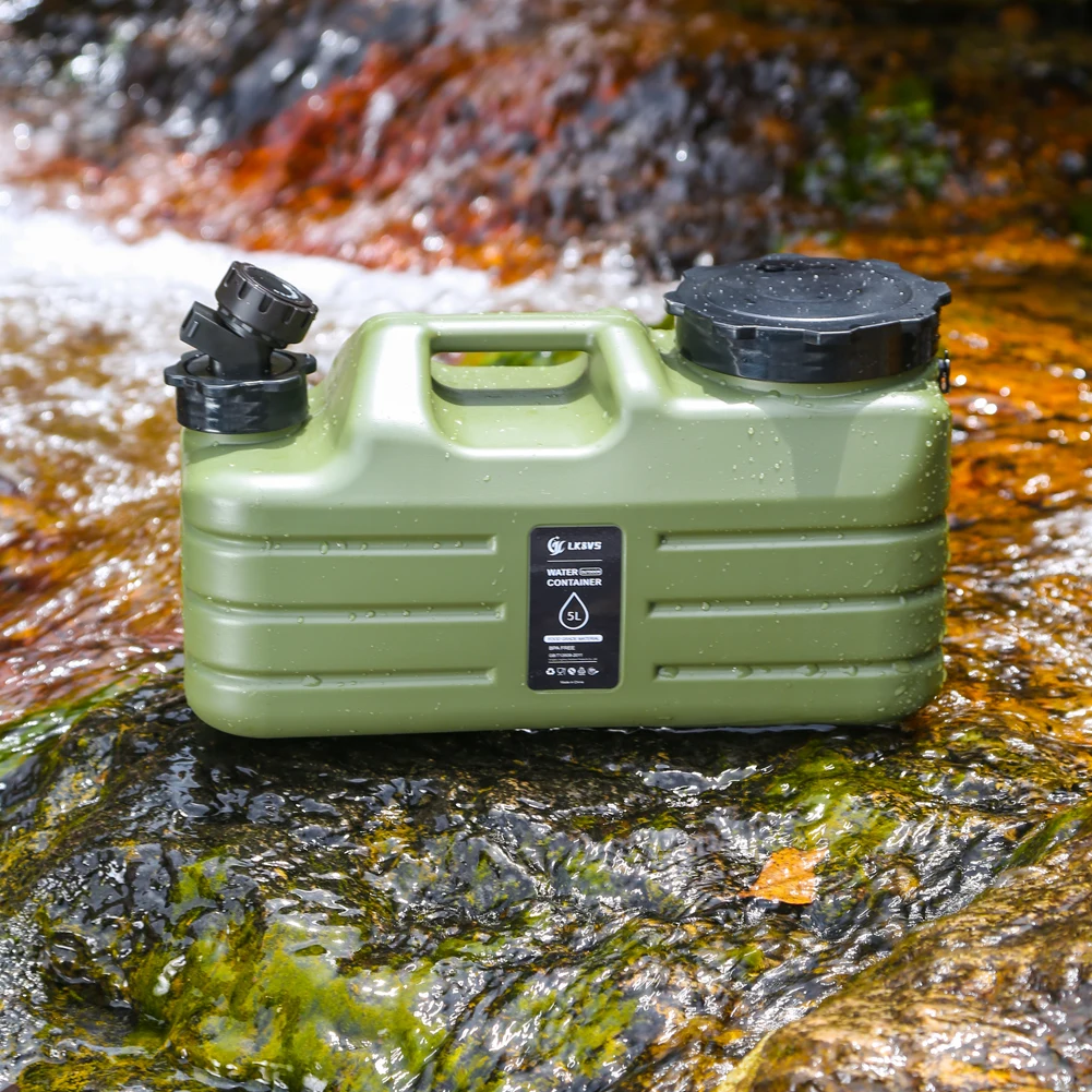 5/11L Outdoor Water Bin Large Capacity Portable Camp Water Bag with Detachable Faucet No Leakage for Camping Fishing Picnic
