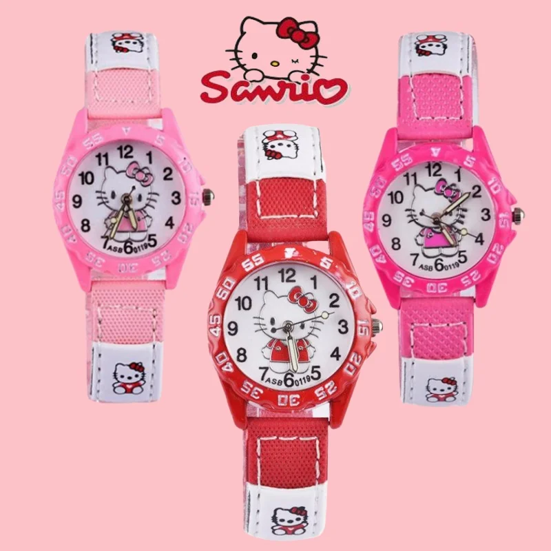 أنيمي الشكل HelloKittys الكرتون لعبة لطيفة ووتش الأحمر طالب النساء مشاهدة الاطفال أزياء قسط هدايا الجمال