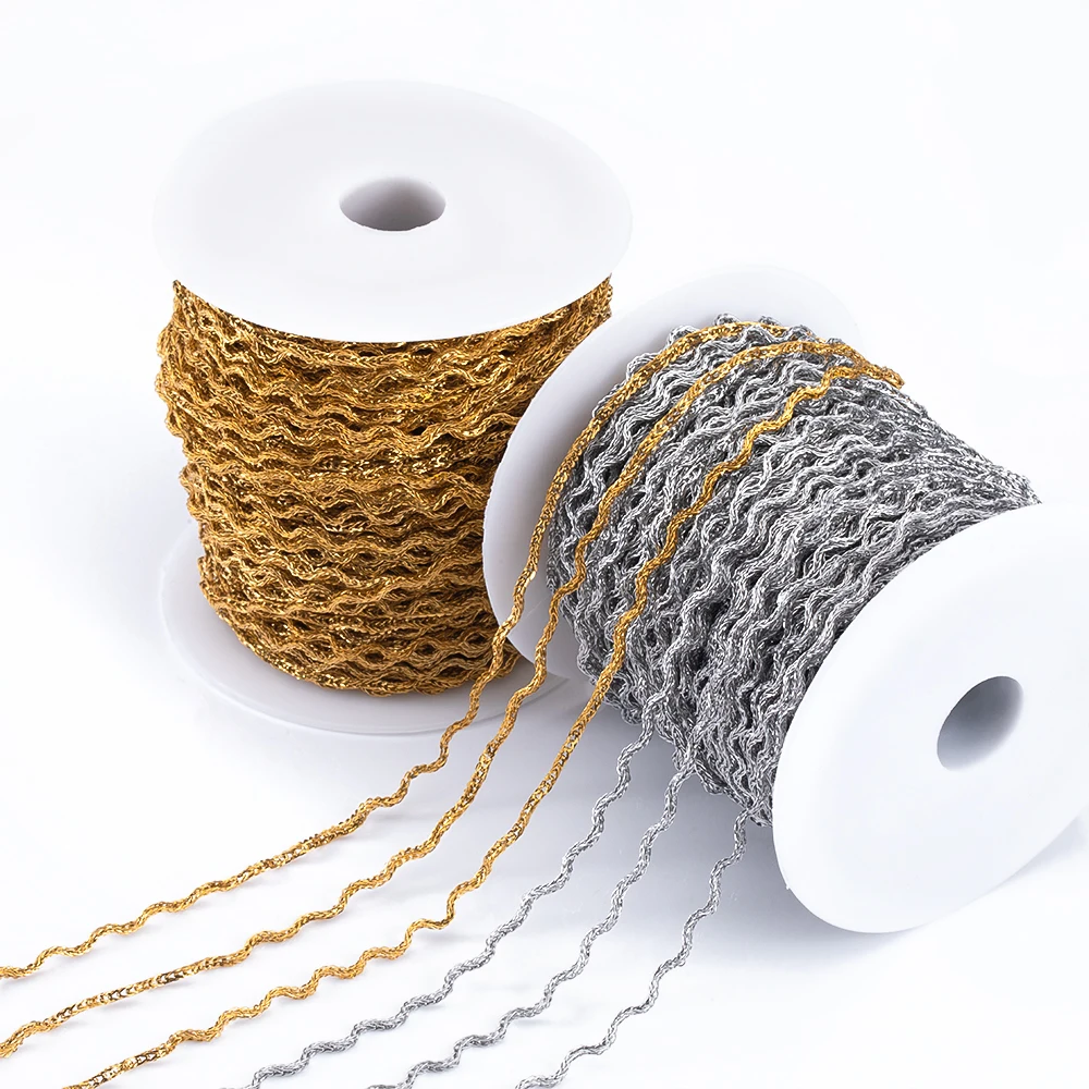 

1M Stainless Steel 1.2mm Twist Chains Creative Wave Chain Punk Link Chain DIY Necklace Bracelet Trend Jewelry Making Material