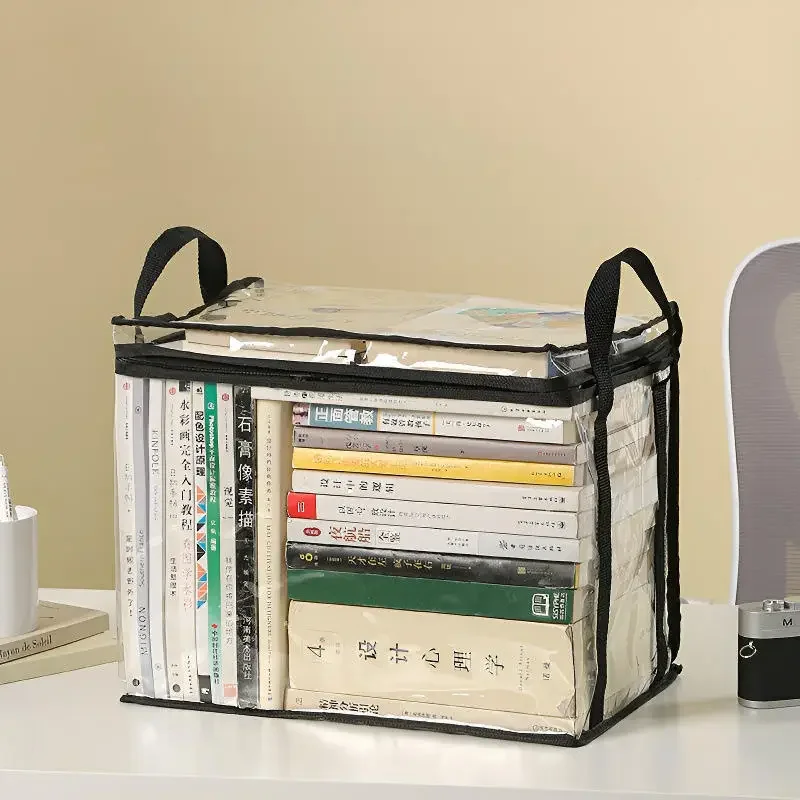 1/3pcs Transparent Books Storage Bag Newspaper/magazine Document Container Foldable Waterproof Dust Proof Stationery Organizer