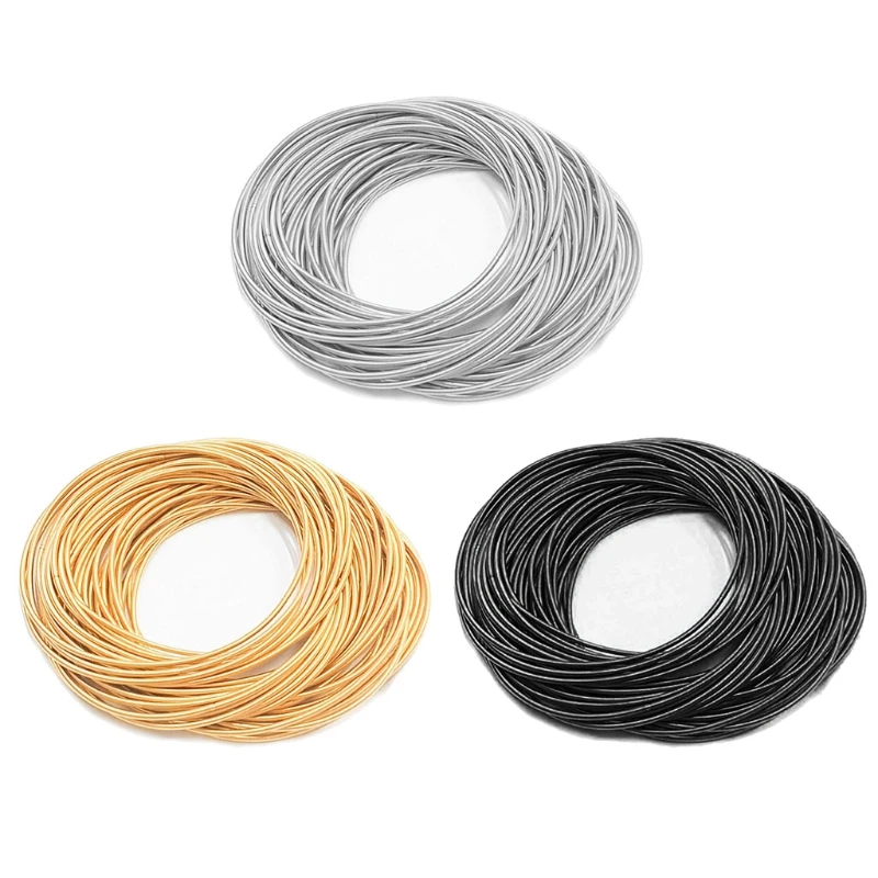 50 Pcs Metal Elastic Bracelet Non-Slip Bracelet Craft Carbon Steel Wire Bracelet Dropsale