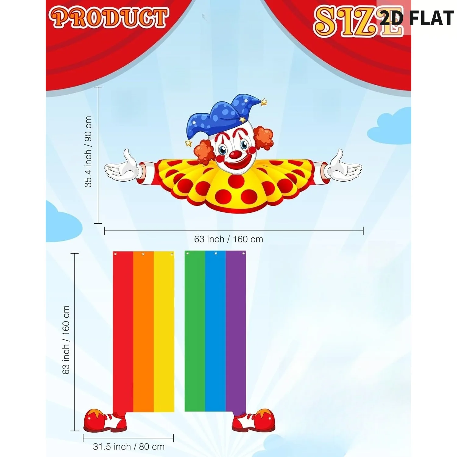 1set/3pcs 2D FLAT Carnival Circus Theme Banner, Ideal for Classroom Decorations Circus Clown Birthday Decor Door Banner