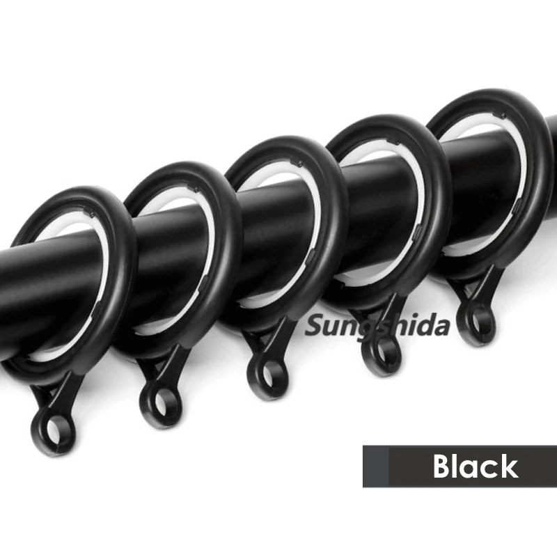 Sungshida 50Pack Black Mute Strip Inside Curtain Rings Slide Smooth Curtain Accessories For 13-22mm/0.5IN -1IN Diameter Rods