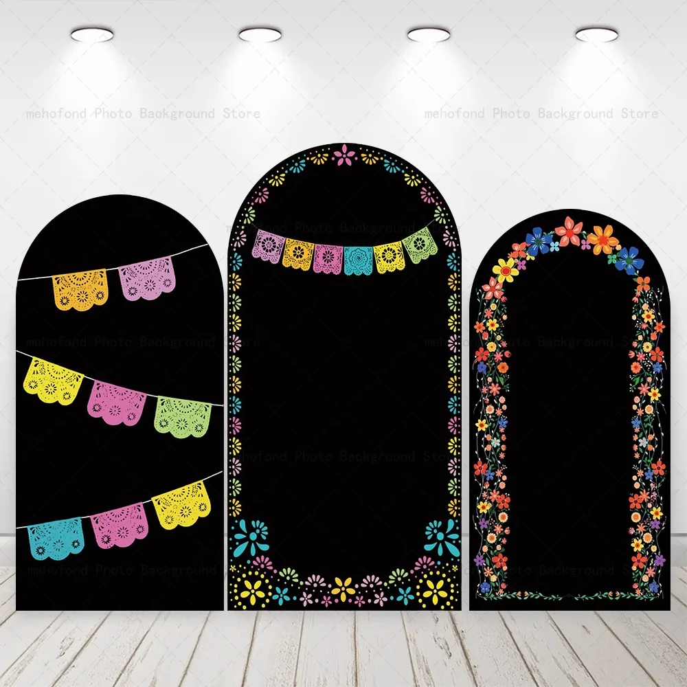 

Фон с аркой Mehofond, персонализированные красочные цветочные ленты, детский декор для дня рождения, студийный фон для фотосъемки