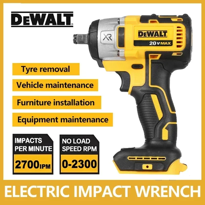 Dewalt DCF880 Cordless Impact Wrench 20V Original 2300RPM Rechargeable 13MM Electric Lithium Battery Wrench 203Nm Power Tools