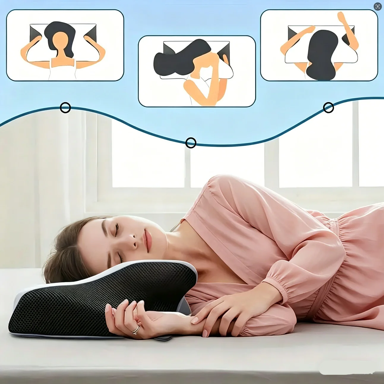 Sleep Memory Pillow Butterfly Memory Foam Neck Pillows Contoured Sleep For Neck Pain Relief Stomach Support Comfortable Pillow