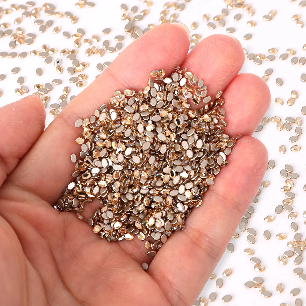 50 ชิ้น คริสตัลรูปไข่แบบแบน ประดับเล็บ วิบวับ หรูหรา อุปกรณ์ตกแต่งเล็บ เพชรประดับเล็บ จี้แก้ว คริสตัล