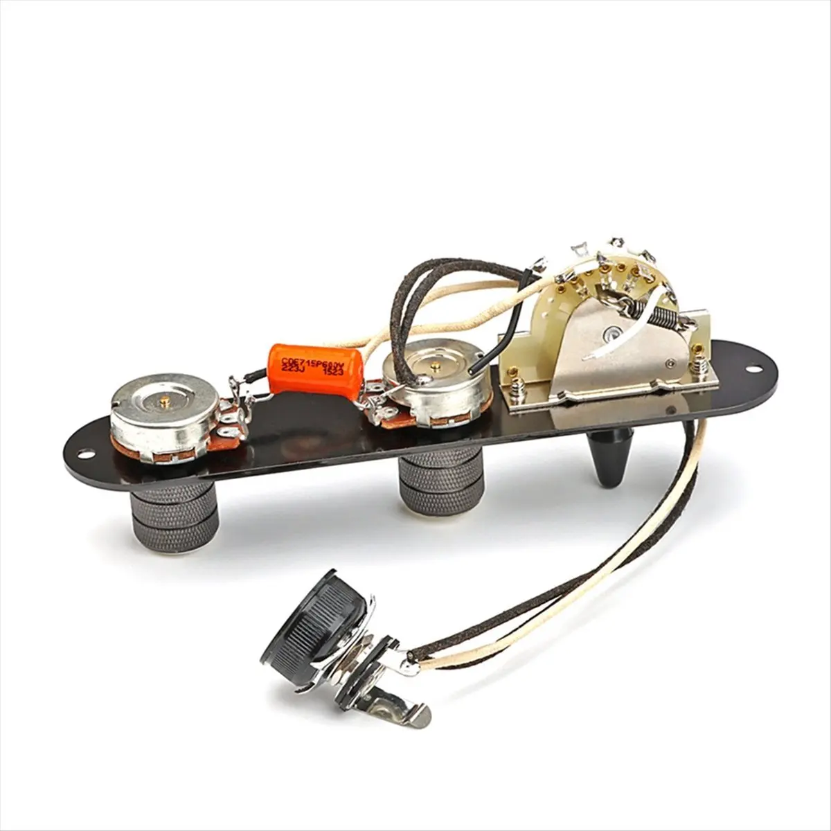 ad10-fully-loaded-control-plate-pre-wired-3-way-control-plate-with-wiring-harness-for-telecaster-electric-guitar-black