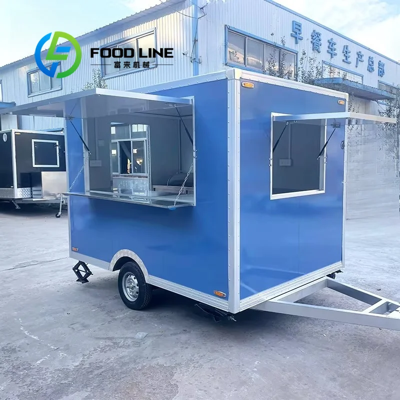 Food Trailer Reinforced Floor Wear‑Resistant Working Surface Multi‑Function Layout Street Food Selling Trailer For Small Startup