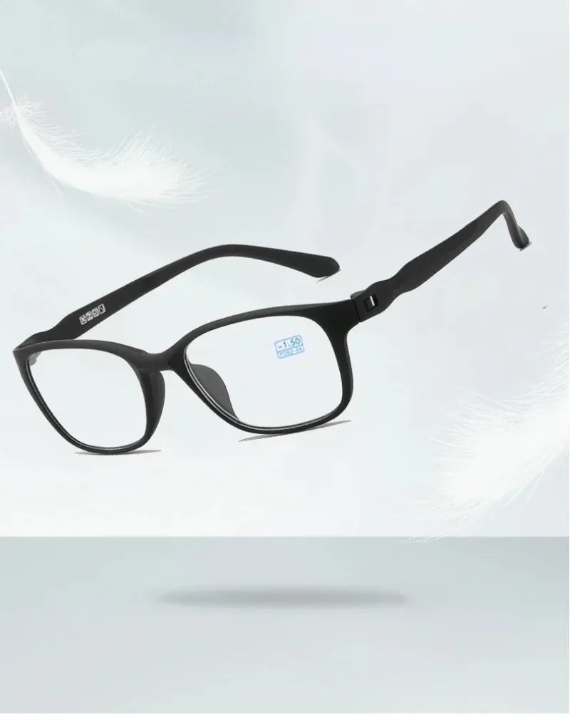 Unisex Fertig Myopie Brille Schwarz Männer Business Ultraleichte TR90 Brillengestell Brille Frau Blaulichtbrille 0-0,5 bis -6,0 – Detail 4