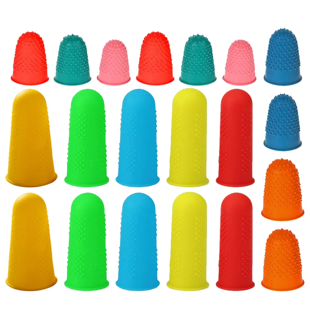 

20 шт. силиконовых напальчников: нескользящие, утолщенные, износостойкие, многоразовые защитные накладки для рук для домашнего использования, рукоделия и кухни