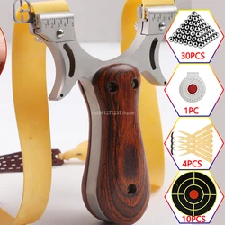 Stainless Steel Shooting Slingshot Wooden Handle Sling Shot Rubber Band Catapult Outdoor Tools Hunting Slingsshot Adult Toys