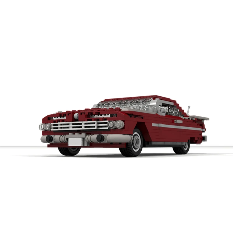 

872PCS MOC Classic Car Chevroletes 1959 Impala Sport Coupe Vintage Stylish DIY Model Building Blocks Birthday Toys Gift