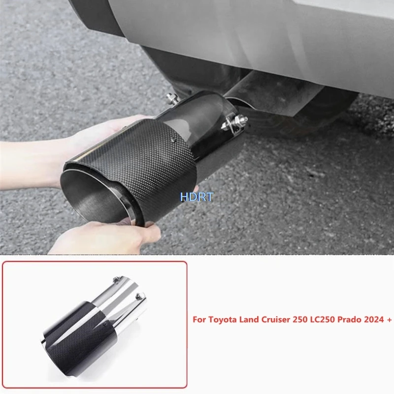 

Car Styling Tail throat Exhaust Pipe Cover Protector Decoration Accessories Part For Toyota Land Cruiser 250 LC250 Prado 2024 +