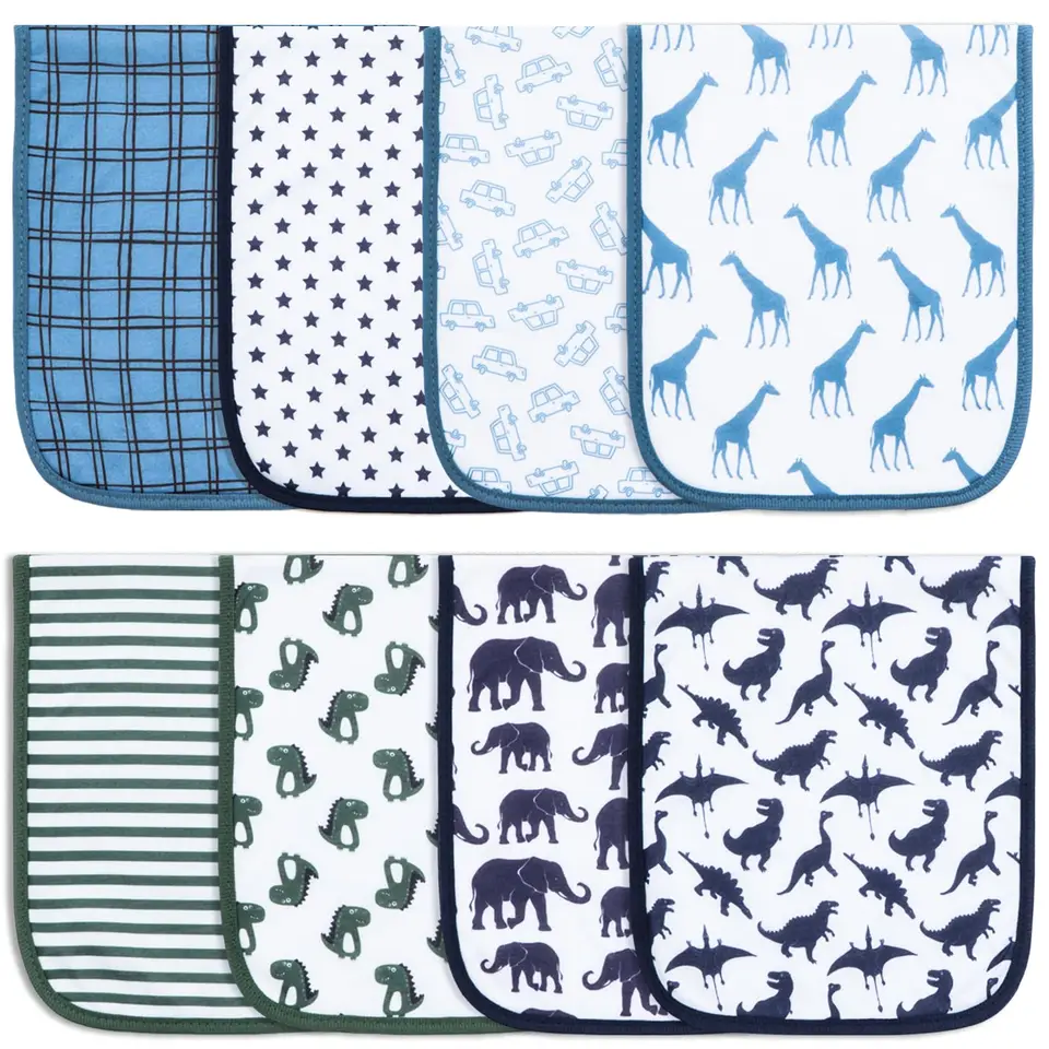 Organic Cotton Baby Burp Cloths 8 Pack Extra Soft