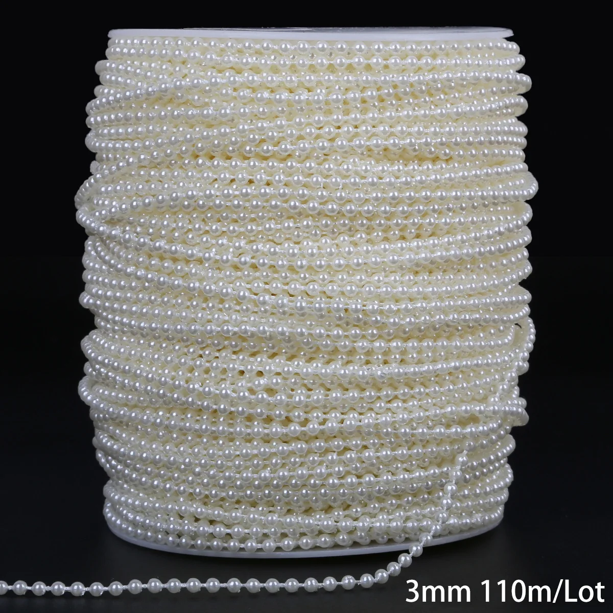 36-361Feet Artificial String Pearl 3-10MM Pearl Bead,Faux Pearl Chain Garland Spool Roll Strand Wedding Party Xmas Tree Decors