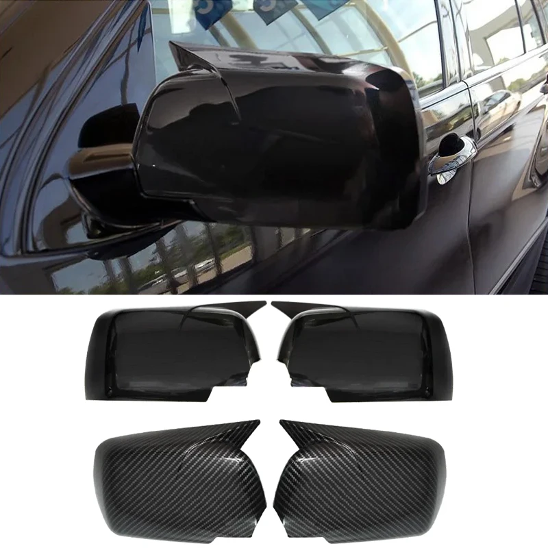 

For BMW X5 E53 1999-2006 Glossy Black/Carbon Fiber Pattern M Style Side Mirror Cover Caps ABS Plastic Car Exterior Accessories