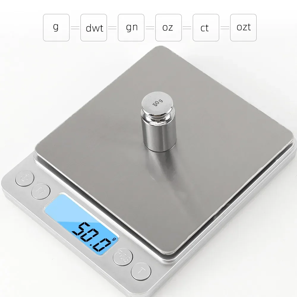 Digital Kitchen Scale 500/0.01/3000g/ 0.1g Small Jewelry Scale Food Scales Digital Weight Gram and Oz Digital Gram Scale image 3