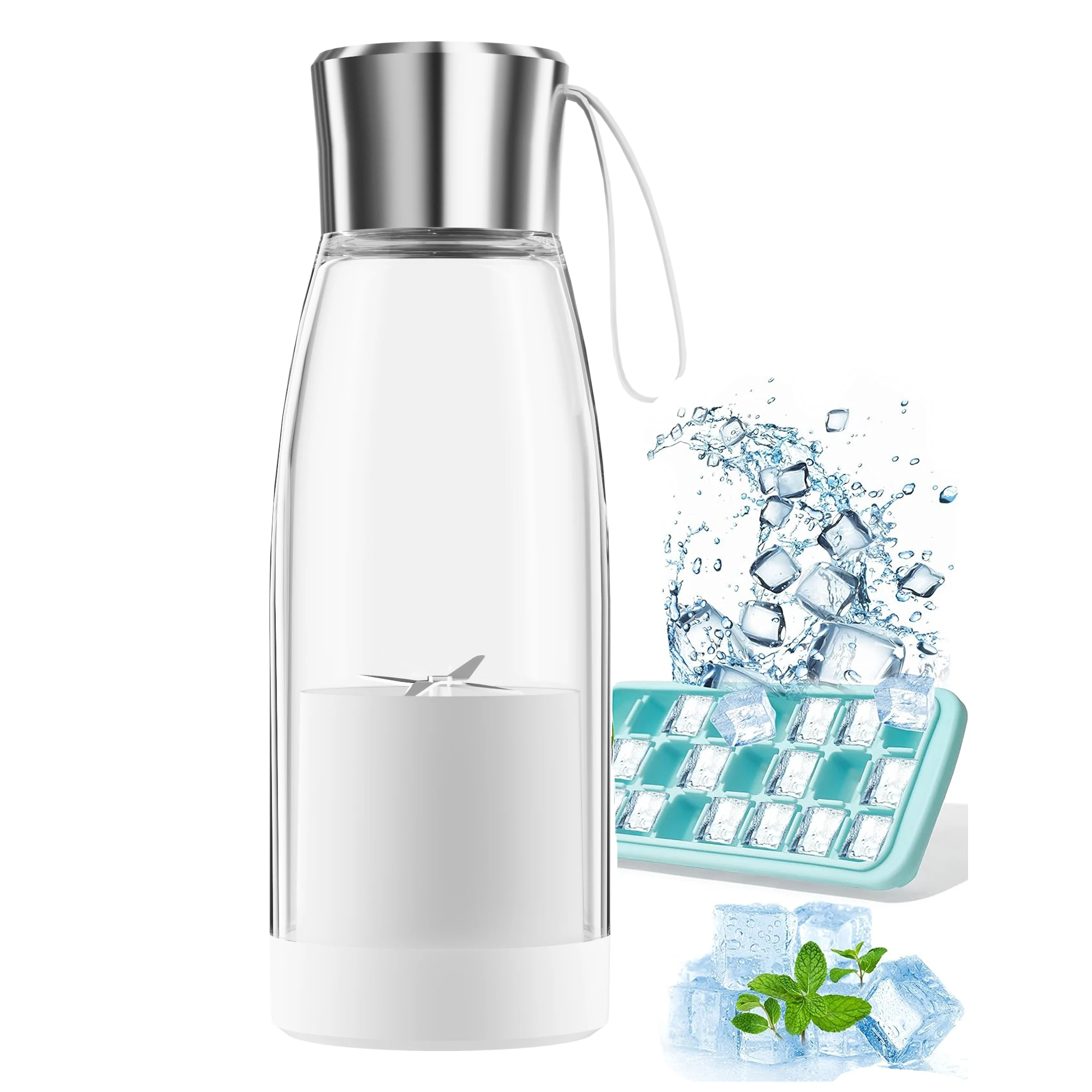 

Wholesale Mini Portable 420Ml Electric Juicer Blender USB 6 Blade Fresh Fruit Juice Blender