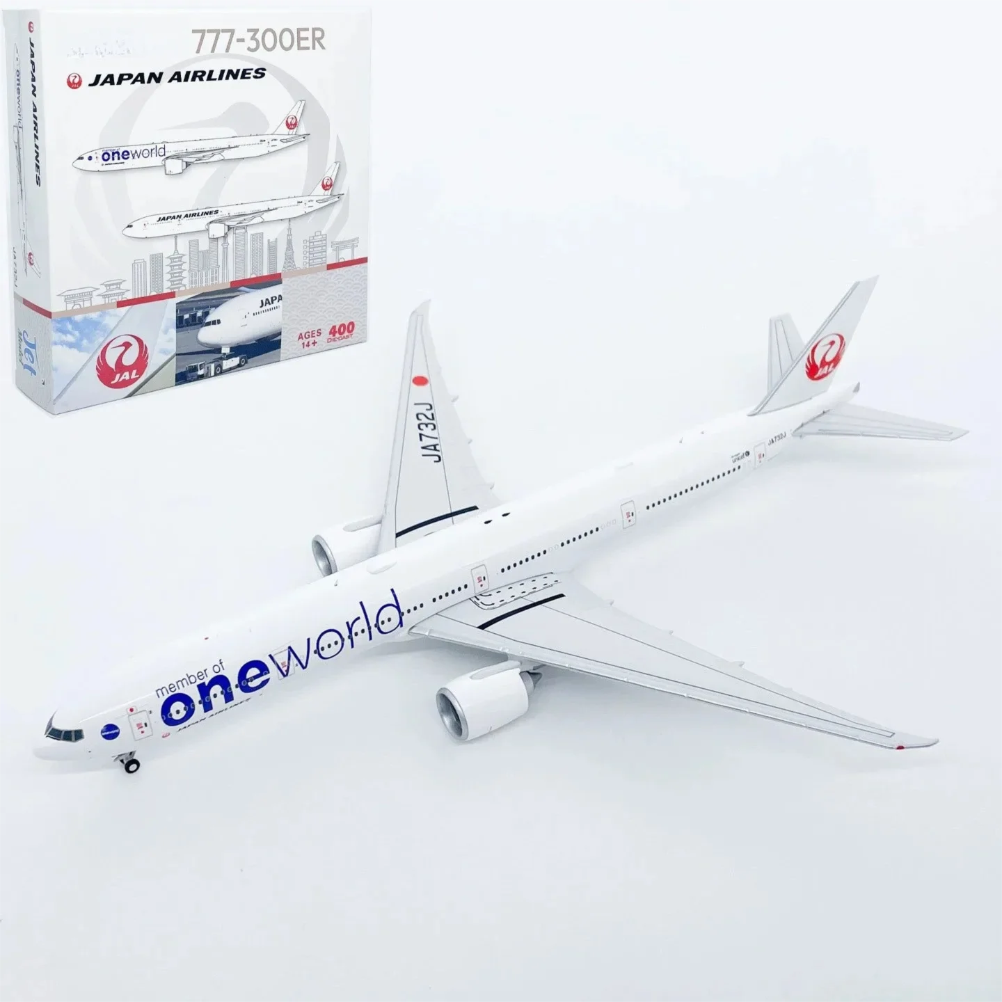 1/400 Scale Japan Airways B777-300ER Passenger Aircraft Diecast Metal Airplane Model For Aviation Collectible With Rotated Wheel