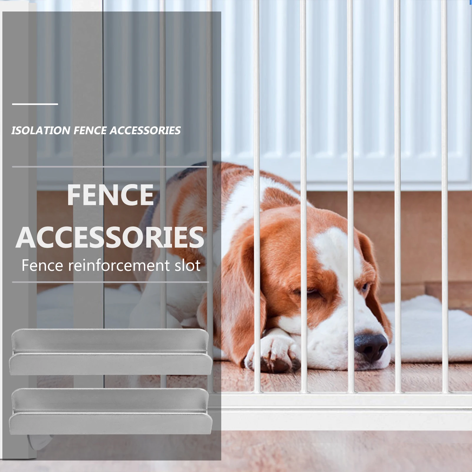 

2pcs Pet Isolation -Shaped Reinforcement Groove for Baby Gates Sturdy Steel Material Safety Door Use