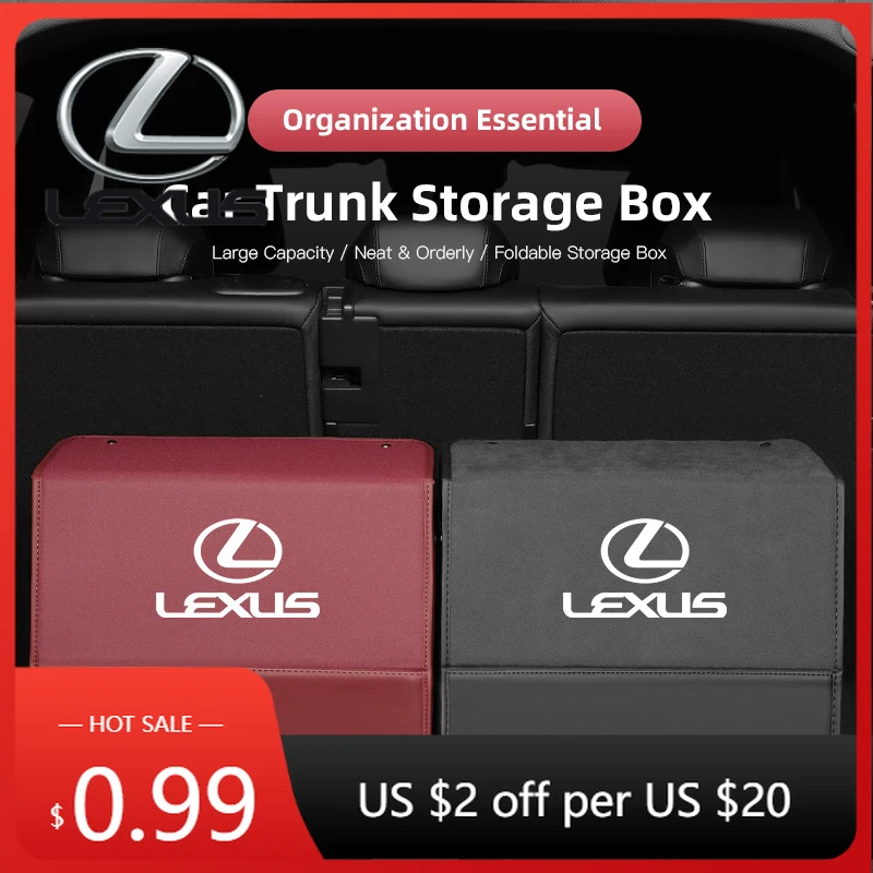 

Interior Stickers Suede Nappa Leather Large Capacity Trunk Storage Box For Lexus Fsport GS GX IS LS LX CT LC RC LBX NX RX 350h 4