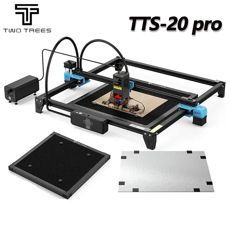 DUE TREES TTS pro 20W Desktop Uso domestico Grado industriale FAC + Laser a fascio SAC 418 * 418mm Macchina per incisione laser portatile per area