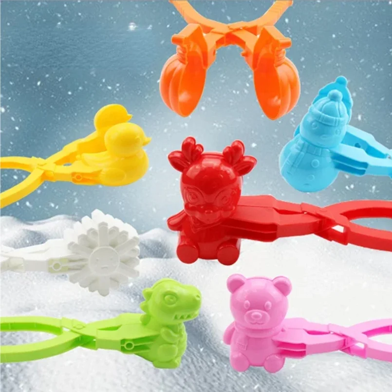 

4pcs Cute Bear Duck Snowball Clip Snow Clay Ball Maker Creative Snowballs Mold Snow Shovel for Kids Outdoor Sports Snow Toys