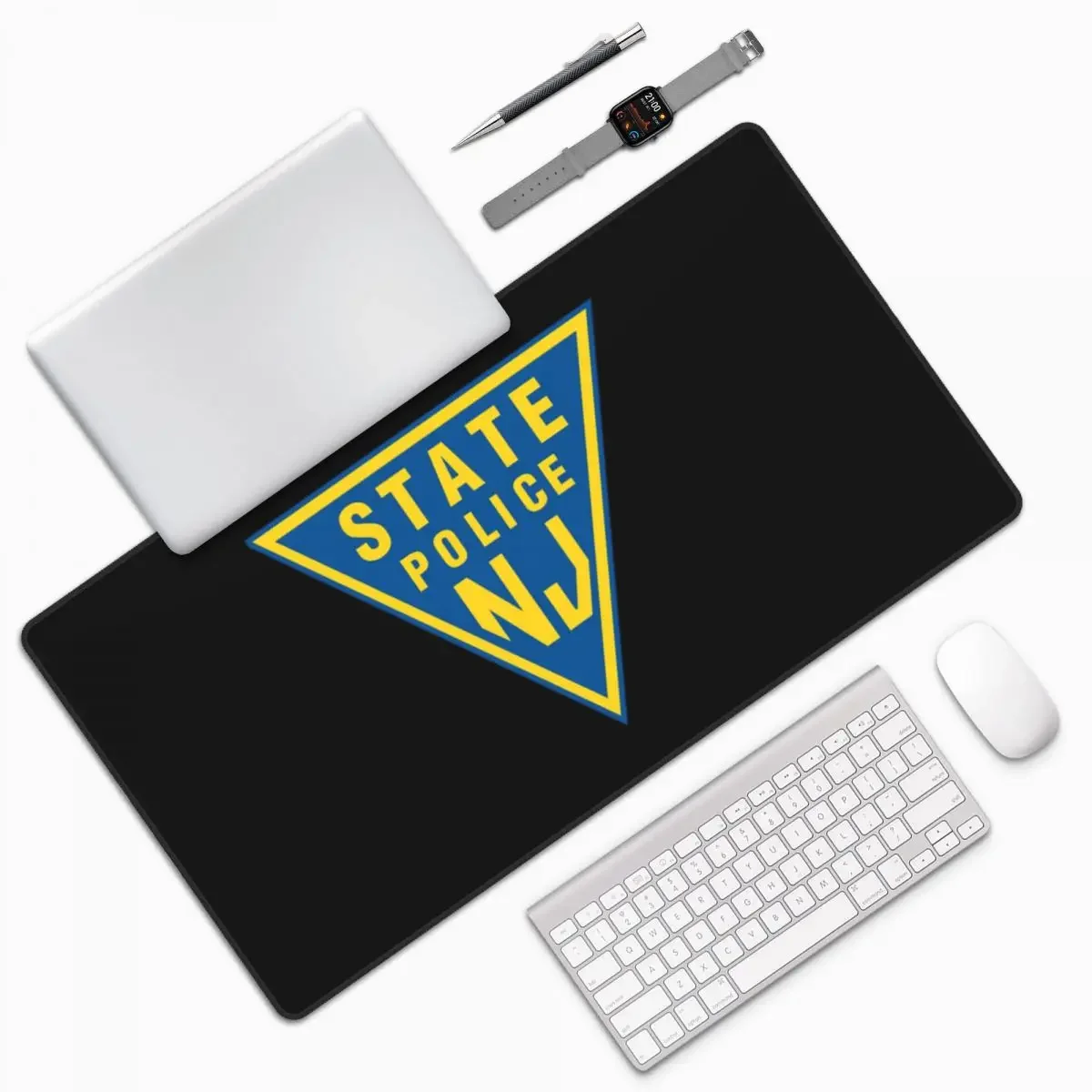 New Jersey State Police Seal Large Mouse Pad Computer Keyboard Mouse Mat Gaming PC Laptop Desk Mat Office Accessories Table Mats