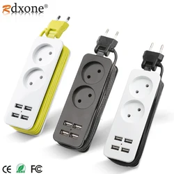 4.0mm/4.8mm EU /KC Plug Power Strip With 4 USB Portable Extension Socket Plug AC Power Travel Adapter USB Smart Phone Charger